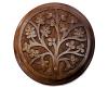 Wood Plate Tree of Life Carved Incense Burner